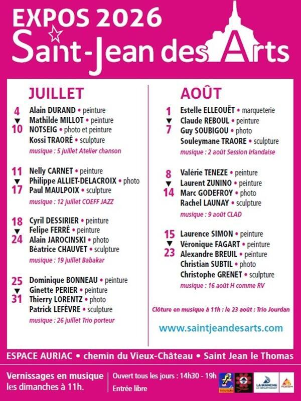 Expositions estivales Saint Jean des Arts