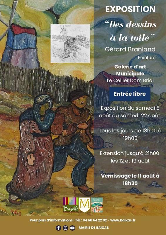 EXPOSITION "DES DESSINS À LA TOILE" DE GÉRARD BRANLAND