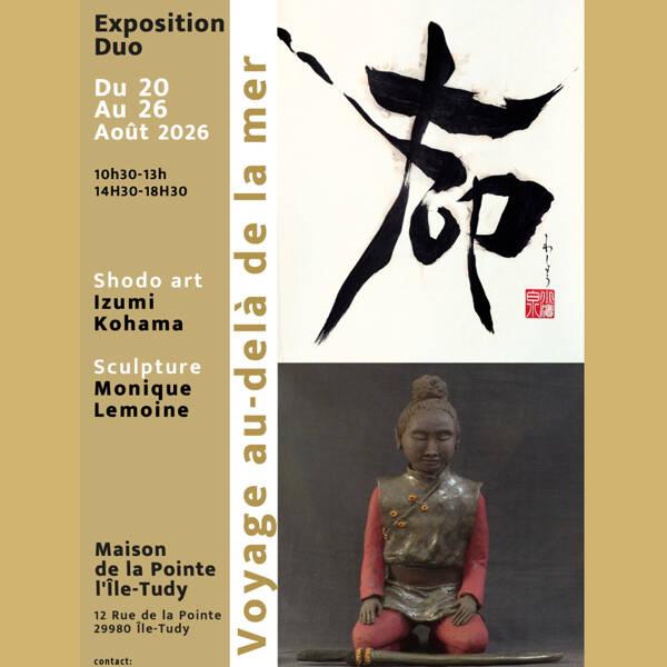 Expo shodo art, sculpture - Izumi Kohama, Monique Lemoine