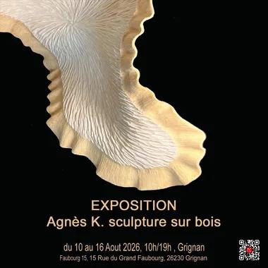 Exposition Agnès K. Sculpture sur bois
