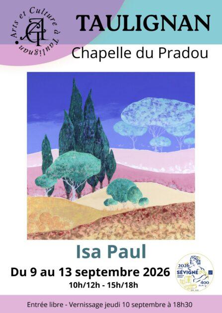 EXPOSITION DE PEINTURE À L’HUILE PAR ISA PAUL