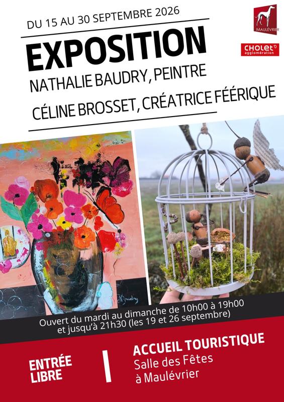 Exposition de Nathalie Baudry, peinture & Céline Brosset, créatrice féérique