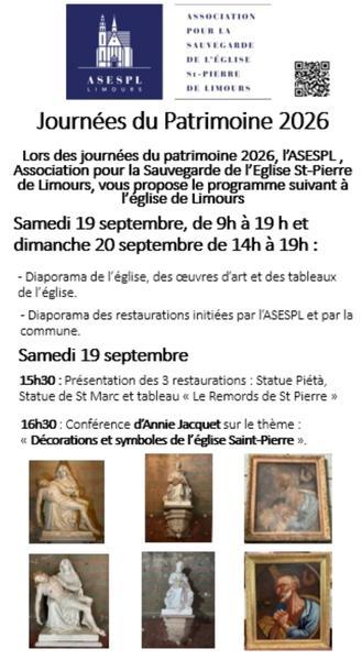 Journées du Patrimoine 2026 à l’église de Limours – Association de Sauvegarde de l’église – ASESPL