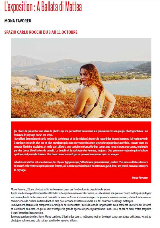 Arte Mare / L'exposition "A Ballata di Mattea" de Mona Favoreu