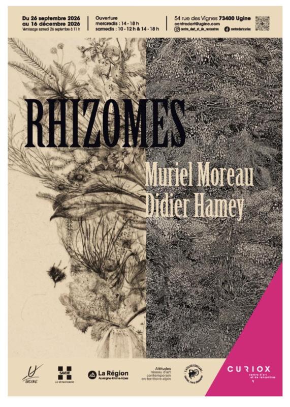 Exposition « Rhizomes » Muriel Moreau et Didier Hamey au centre d’Art et de rencontres Curiox